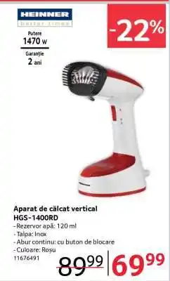 Selgros Aparat de călcat vertical HGS-1400RD Ofertă