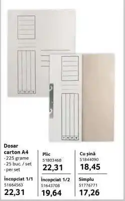Selgros Dosar carton A4 Ofertă