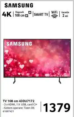 Selgros Samsung TV 108 cm 43DU7172 Ofertă