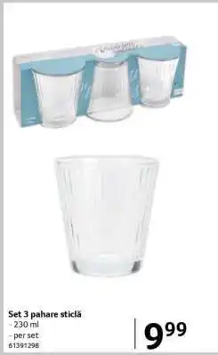 Selgros Set 3 pahare sticlă Ofertă