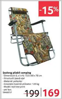 Selgros Șezlong pliabil camping Ofertă