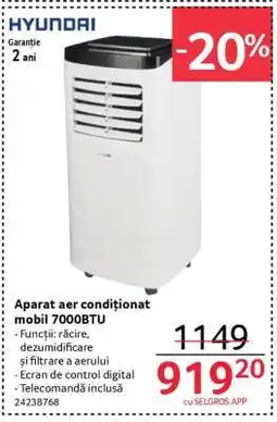 Selgros Aparat aer condiționat mobil 7000BTU Ofertă