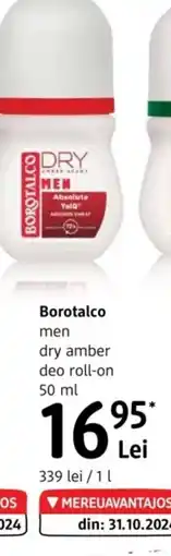 DM Borotalco men dry amber deo roll-on Ofertă