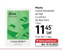 DM Missha mască hidratantă de faţă cu extract de Aloe Vera Ofertă