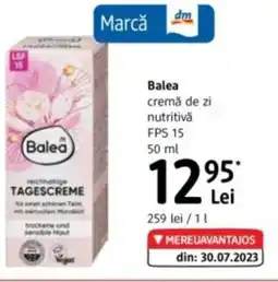 DM Balea cremă de zi nutritivă FPS 15 Ofertă