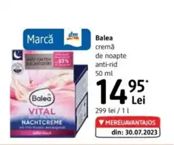 DM Balea cremă de noapte anti-rid Ofertă