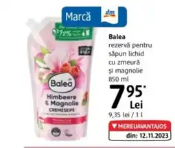DM Balea rezervă pentru săpun lichid cu zmeură şi magnolie Ofertă