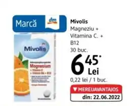 DM Mivolis Magneziu + Vitamina C. + B12 Ofertă