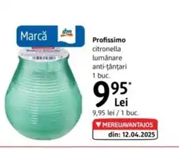 DM Profissimo citronella lumânare anti-ţânţari Ofertă