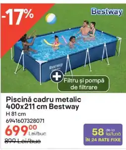 Piscină cadru metalic 400x211 cm Bestway