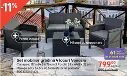 Brico Depôt Set mobilier grădină 4 locuri Venezia Ofertă