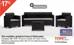 Brico Depôt Set mobilier grădină 5 locuri Nebraska Ofertă