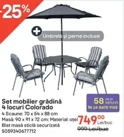 Brico Depôt Set mobilier grădină 4 locuri Colorado Ofertă