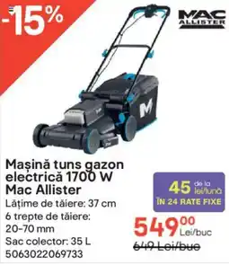 Brico Depôt Maşină tuns gazon electrică 1700 W Mac Allister Ofertă