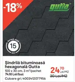 Şindrilă bituminoasă hexagonală Gutta