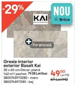 Brico Depôt Gresie interior exterior Basalt Kai Ofertă