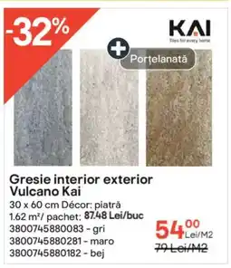 Brico Depôt Gresie interior exterior Vulcano Kai Ofertă