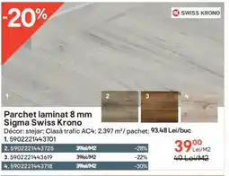 Brico Depôt Parchet laminat 8 mm Sigma Swiss Krono Ofertă