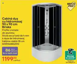Brico Depôt Cabinǎ duş cu hidromasaj 90 x 90 cm Briska Ofertă