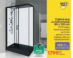 Brico Depôt Cabinǎ duş cu hidromasaj 80 x 120 cm Ofertă