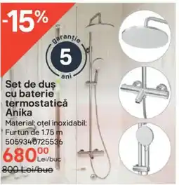 Brico Depôt Set de duş cu baterie termostatică Anika Ofertă