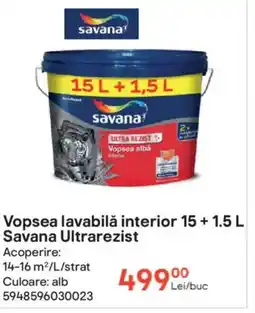 Brico Depôt Vopsea lavabilă interior 15 + 1.5 L Savana Ultrarezist Ofertă