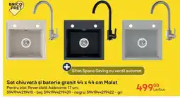 Brico Depôt Set chiuvetă şi baterie granit 44 x 44 cm Molat Ofertă