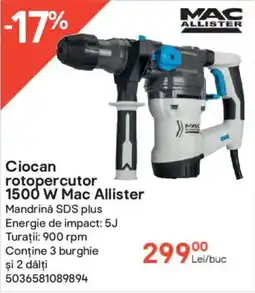 Brico Depôt Ciocan rotopercutor 1500 W Mac Allister Ofertă