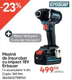 Brico Depôt Maşină de inşurubat cu impact 18V Erbauer Ofertă