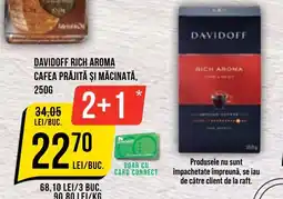 Mega Image Davidoff rich aroma cafea prăjită şi măcinată Ofertă