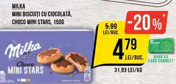 Mega Image Milka mini biscuiti cu ciocolată, choco mini stars Ofertă