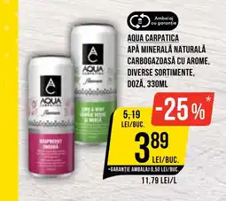 Mega Image Aqua carpatica apă minerală naturală carbogazoasă cu arome Ofertă