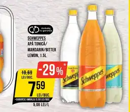 Mega Image Schweppes apă tonică/ mandarin/bitter lemon Ofertă