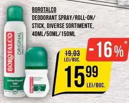 Mega Image BOROTALCO Deodorant spray/roll-on/ stick Ofertă