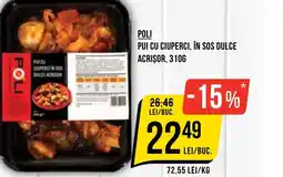 Mega Image Poli pui cu ciuperci, în sos dulce acrișor Ofertă