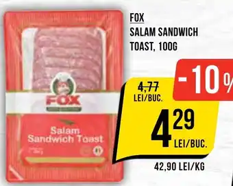 Mega Image Fox salam sandwich toast Ofertă