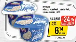 Mega Image Hochland mărgele de brânză, cu smântână, 3%/4% grăsime Ofertă