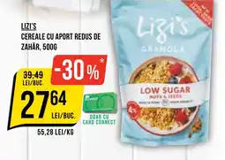 Mega Image Lizi's cereale cu aport redus de zahăr Ofertă
