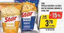 Mega Image STAR Pufuleţi săltăreți, cu sare/ gust de cascaval/arahide şi alune Ofertă