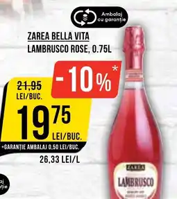 Mega Image Zarea bella vita lambrusco rose Ofertă