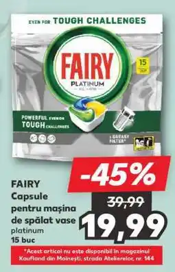 Kaufland FAIRY Capsule pentru mașina de spălat vase platinum 15 buc Ofertă