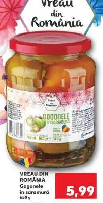 Kaufland VREAU DIN ROMÂNIA Gogonele în saramură 650 g Ofertă