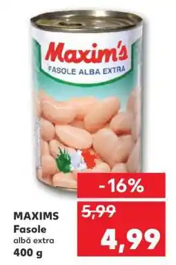 Kaufland MAXIMS Fasole albă extra 400 g Ofertă