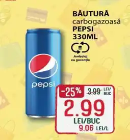 Diana Supermarket BĂUTURĂ carbogazoasă PEPSI 330ML Ofertă