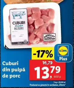 Lidl Cuburi din pulpă de porc Ofertă