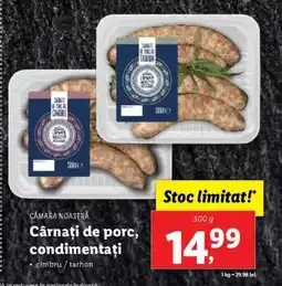 Lidl Cârnați de porc, condimentați Ofertă