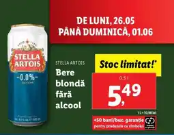 Lidl Stella Artois Bere blondă fără alcool Ofertă