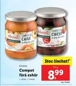 Lidl Râureni Compot fără zahăr Ofertă