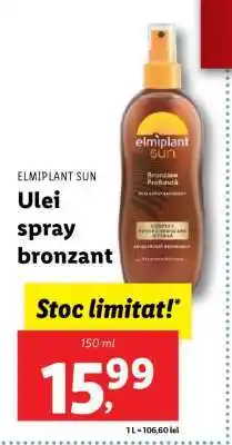 Lidl Elmiplant Sun Ulei spray bronzant Ofertă