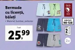 Lidl Bermude cu licență, băieți Ofertă